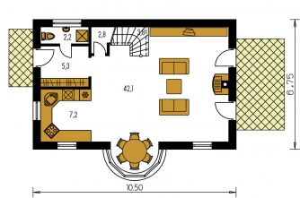 Mirror image | Floor plan of ground floor - MILENIUM 233